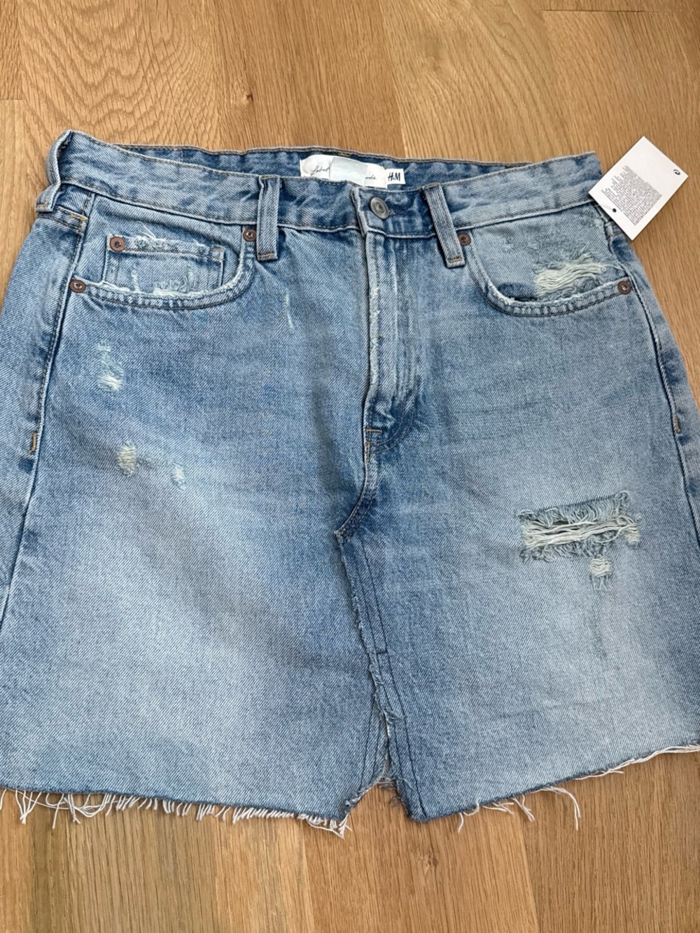 H&M Light Wash Distressed Denim Men's Cutoff Shorts